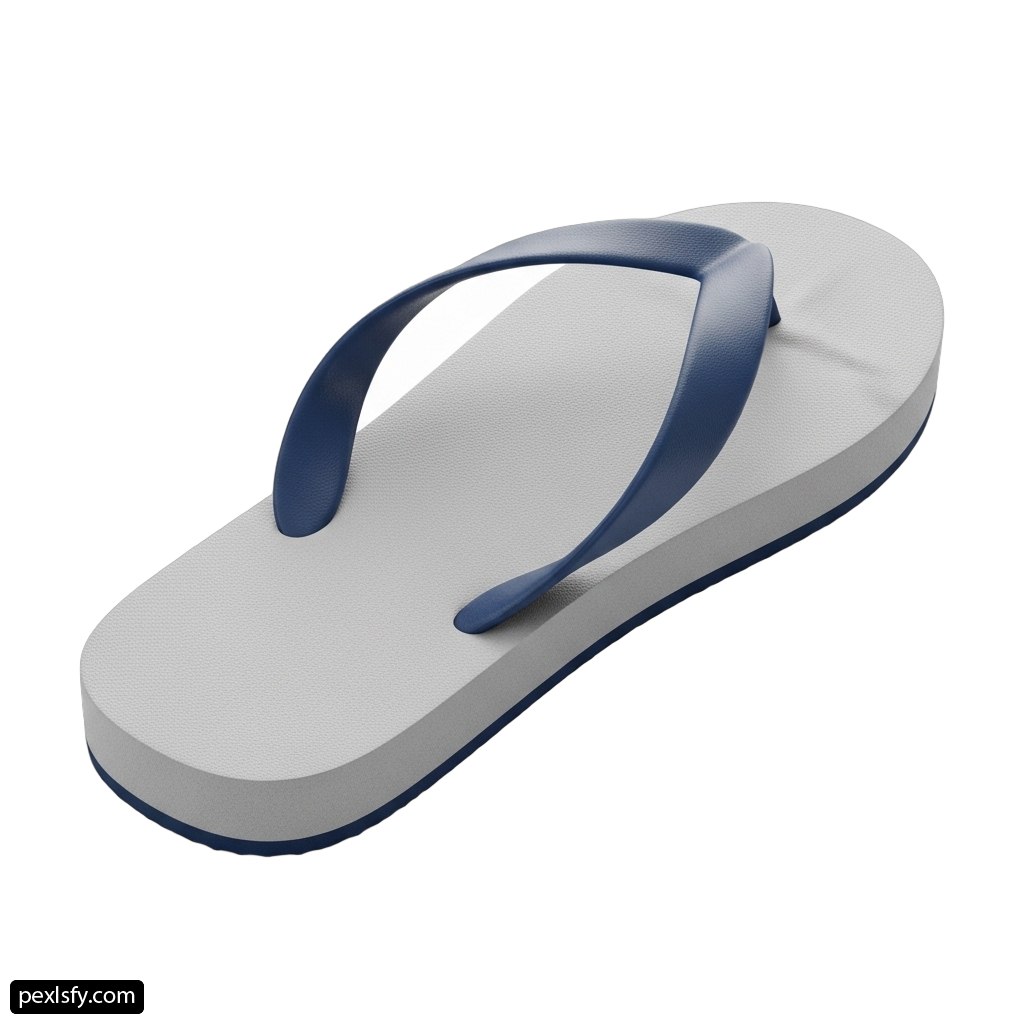 Pair of blue flip flops on a white background png transparent background