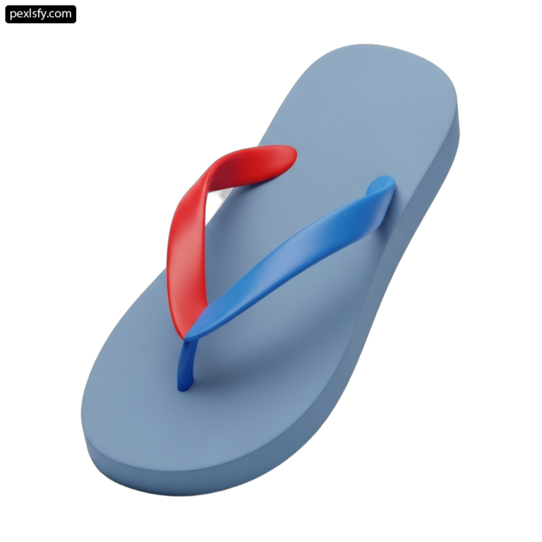 Pair of blue flip flops with a red strap png transparent background