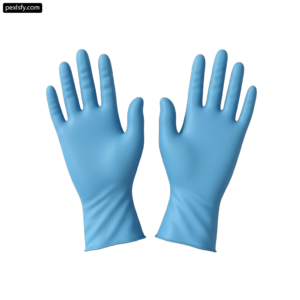 Pair of blue gloves on a white background png transparent background