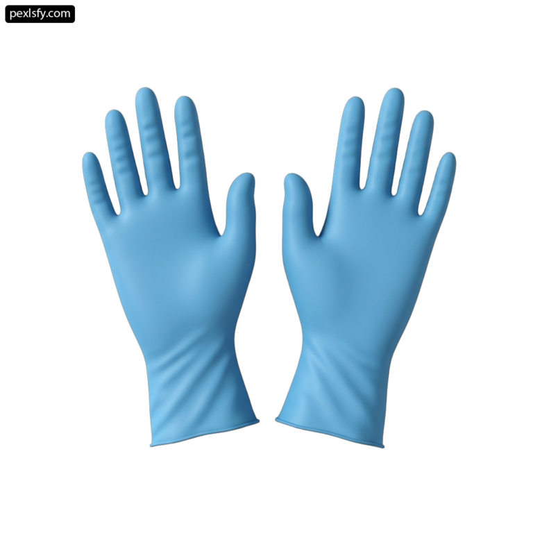 Pair of blue gloves on a white background png transparent background