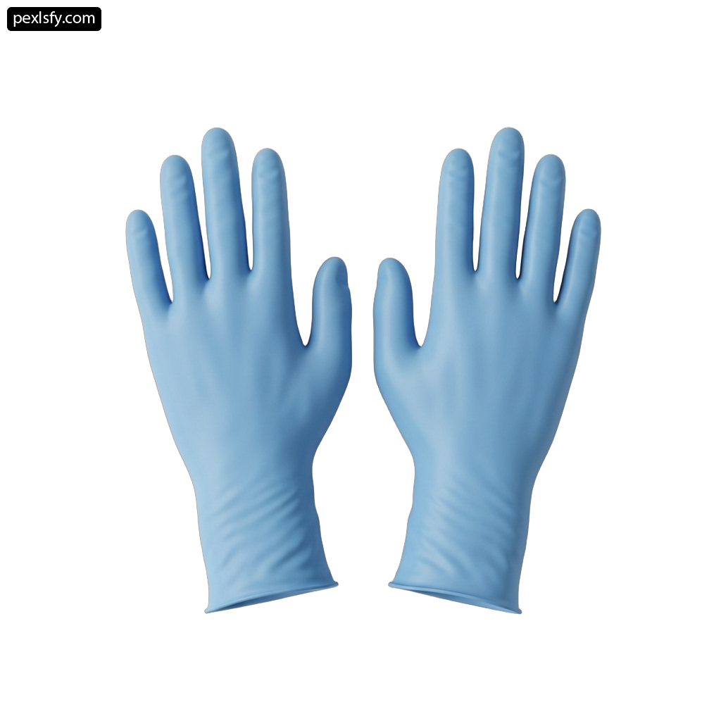 Pair of blue gloves on a white background png transparent background