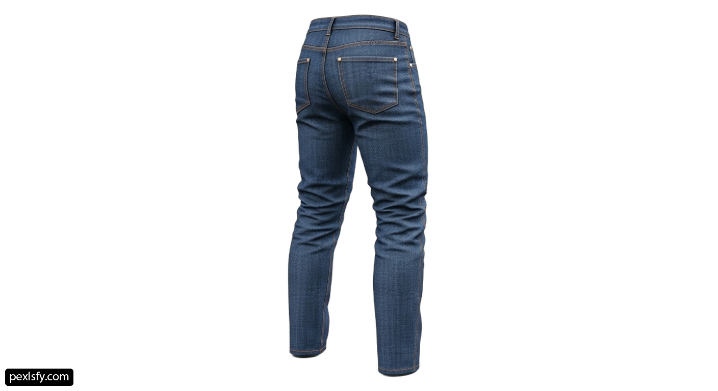 Pair of blue jeans on a white background png transparent background