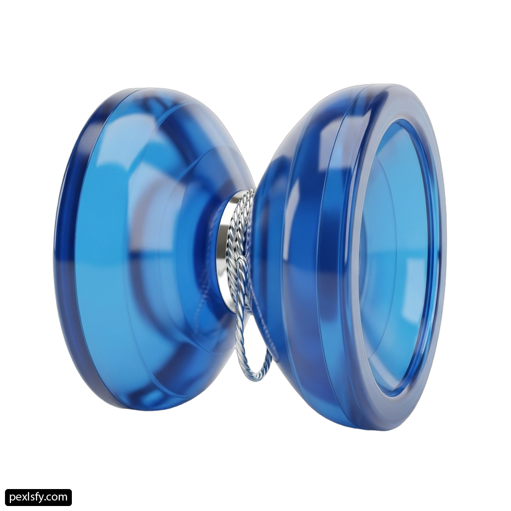 Pair of blue yoyos on a white background png transparent background