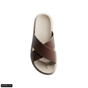 Pair of brown sandals on a white background png transparent background