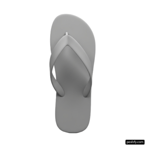 Pair of gray flip flops on a white background png transparent background