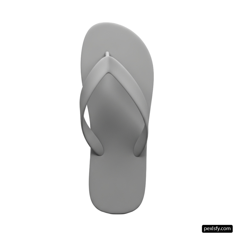 Pair of gray flip flops on a white background png transparent background