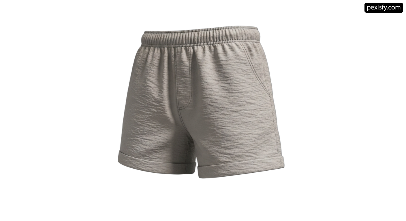 Pair of gray shorts on a white background png transparent background