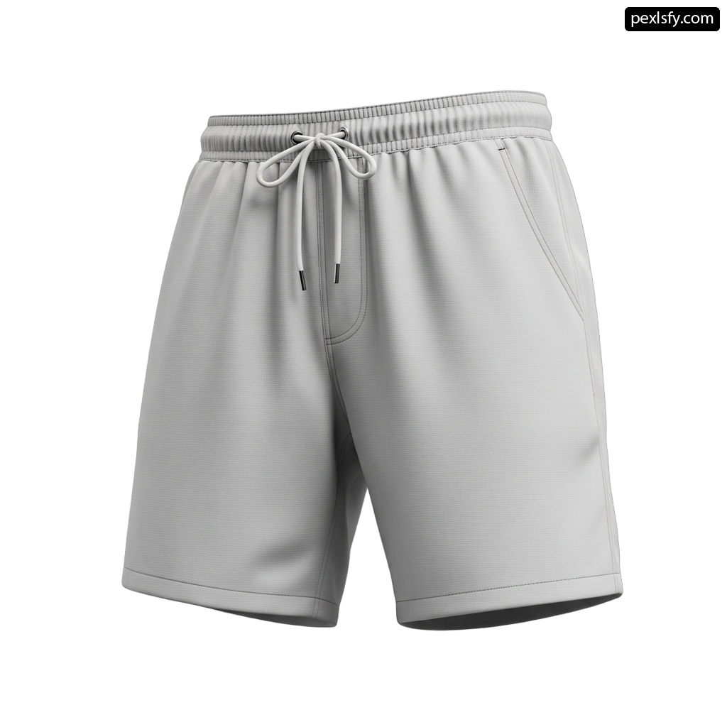 Pair of gray shorts on a white background png transparent background