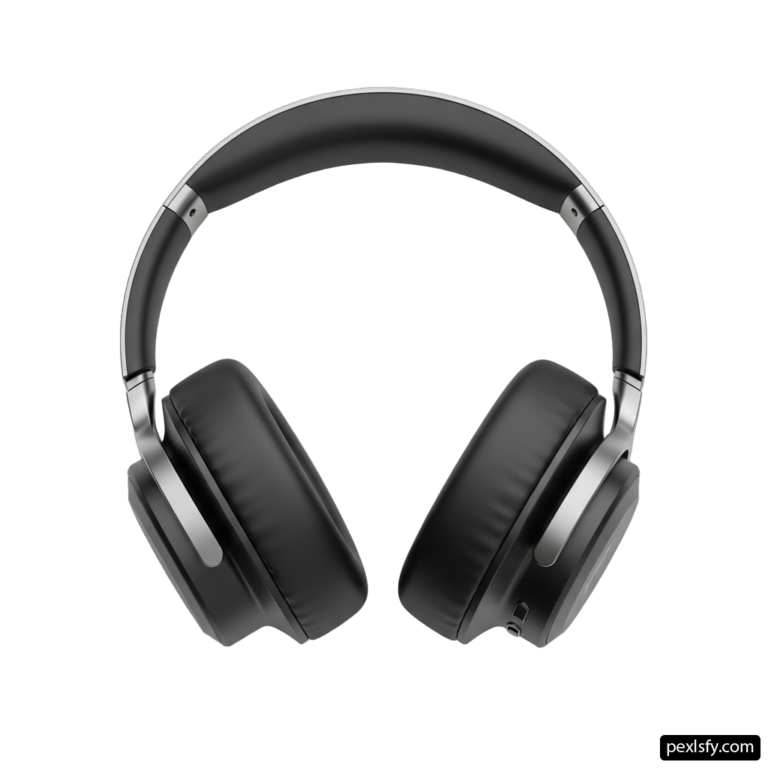 Pair of headphones on a white background png transparent background