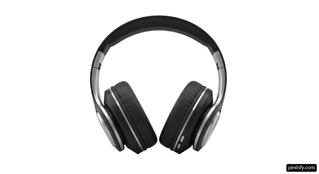 Pair of headphones on a white background png transparent background