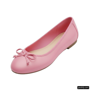 Pair of pink shoes with a bow on the front png transparent background