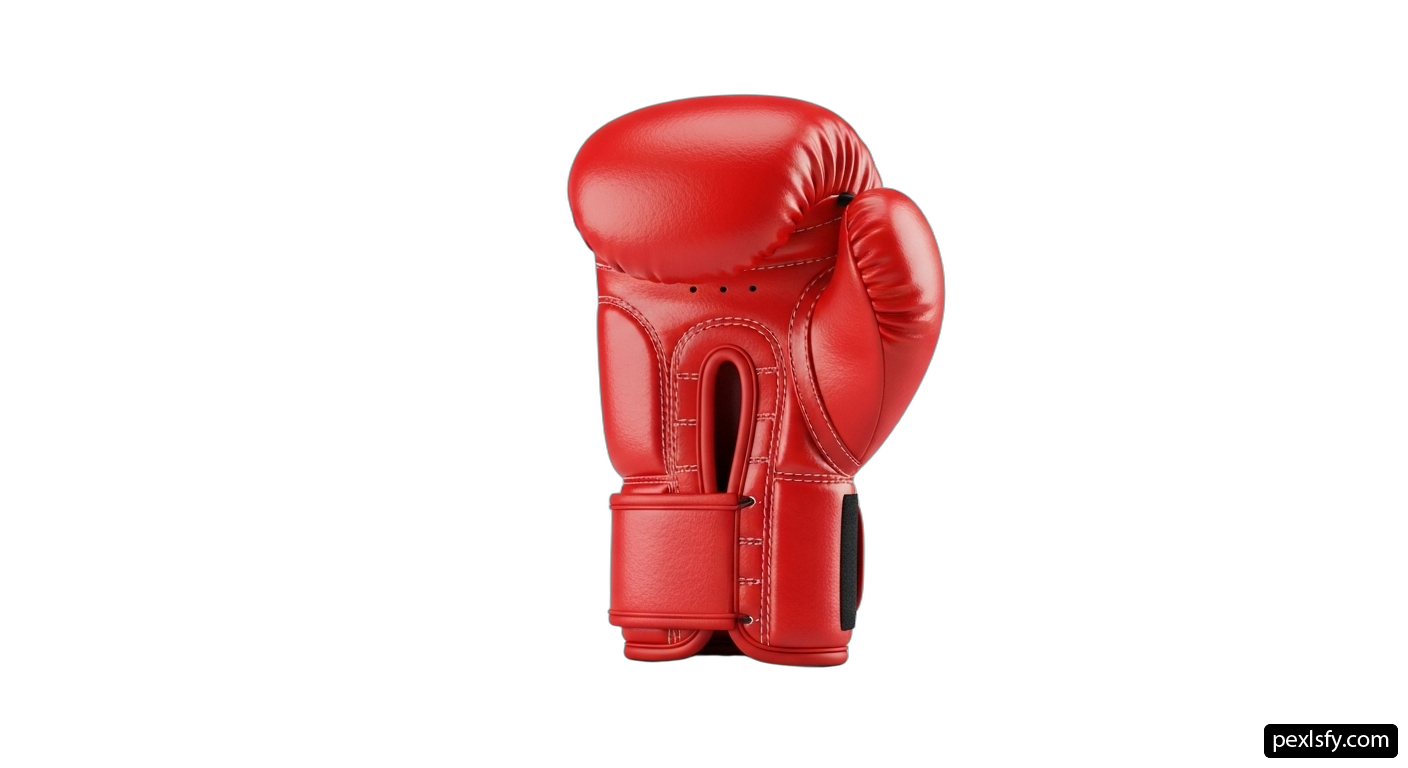 Pair of red boxing gloves on a white background png transparent background