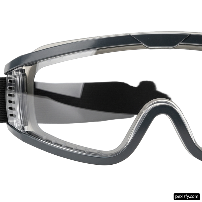 Pair of safety glasses on a white background png transparent background