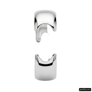 Pair of silver earrings on a white background png transparent background