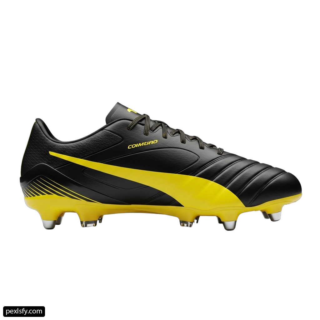 Pair of soccer shoes on a white background png transparent background