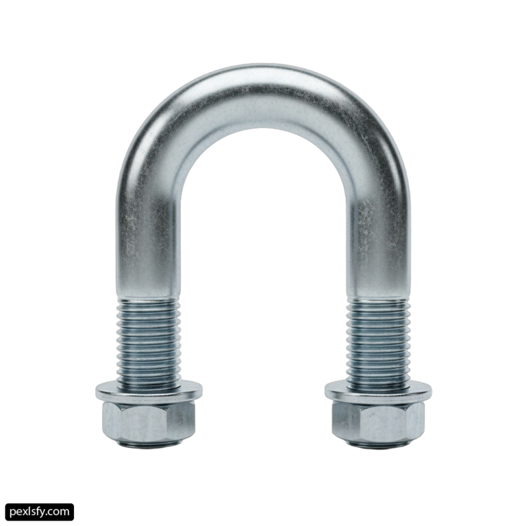 Pair of stainless steel bolts on a white background png transparent background