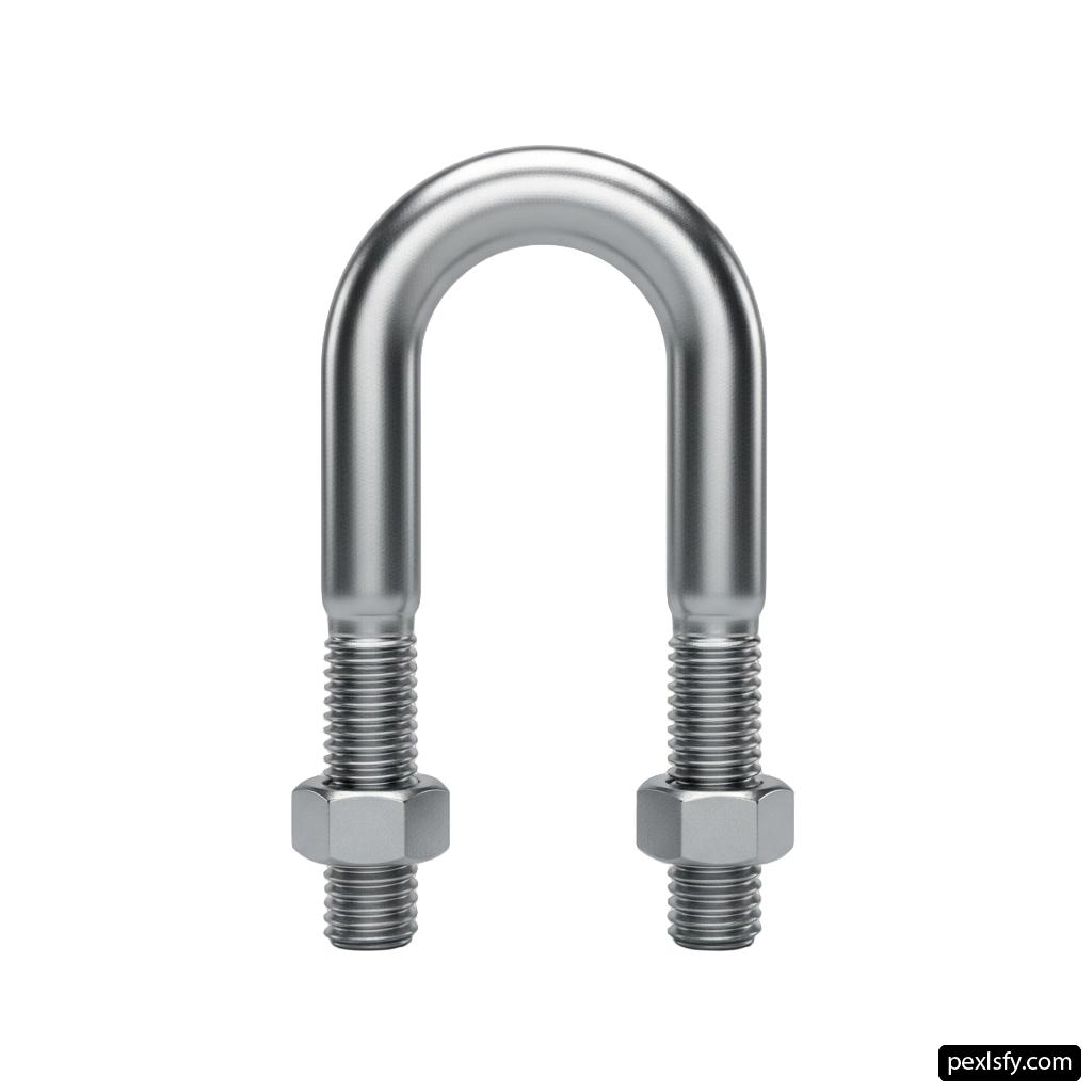 Pair of stainless steel hooks on a white background png transparent background
