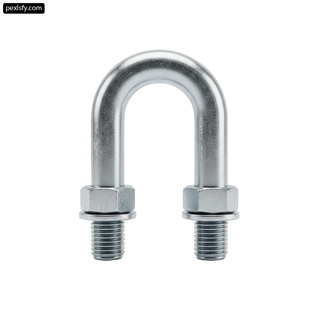 Pair of stainless steel hooks on a white background png transparent background