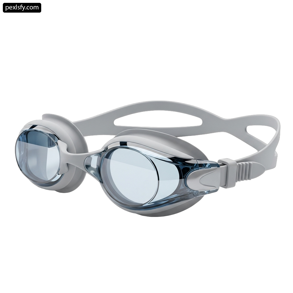 Pair of swimming goggles on a white background png transparent background