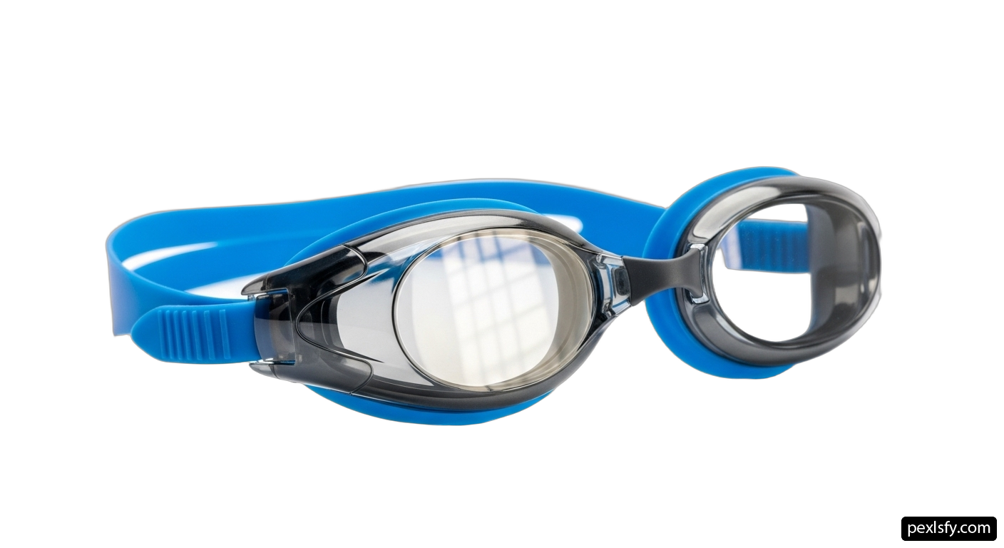Pair of swimming goggles on a white background png transparent background