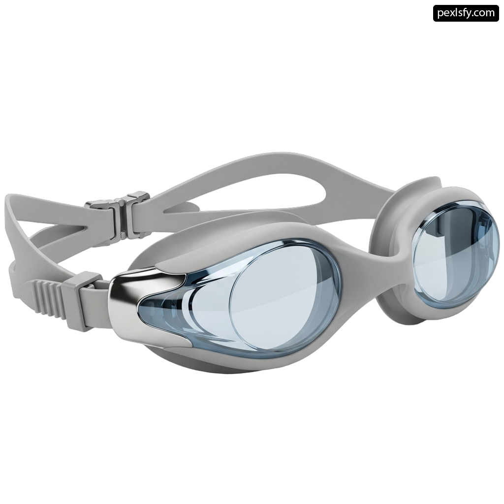 Pair of swimming goggles on a white background png transparent background