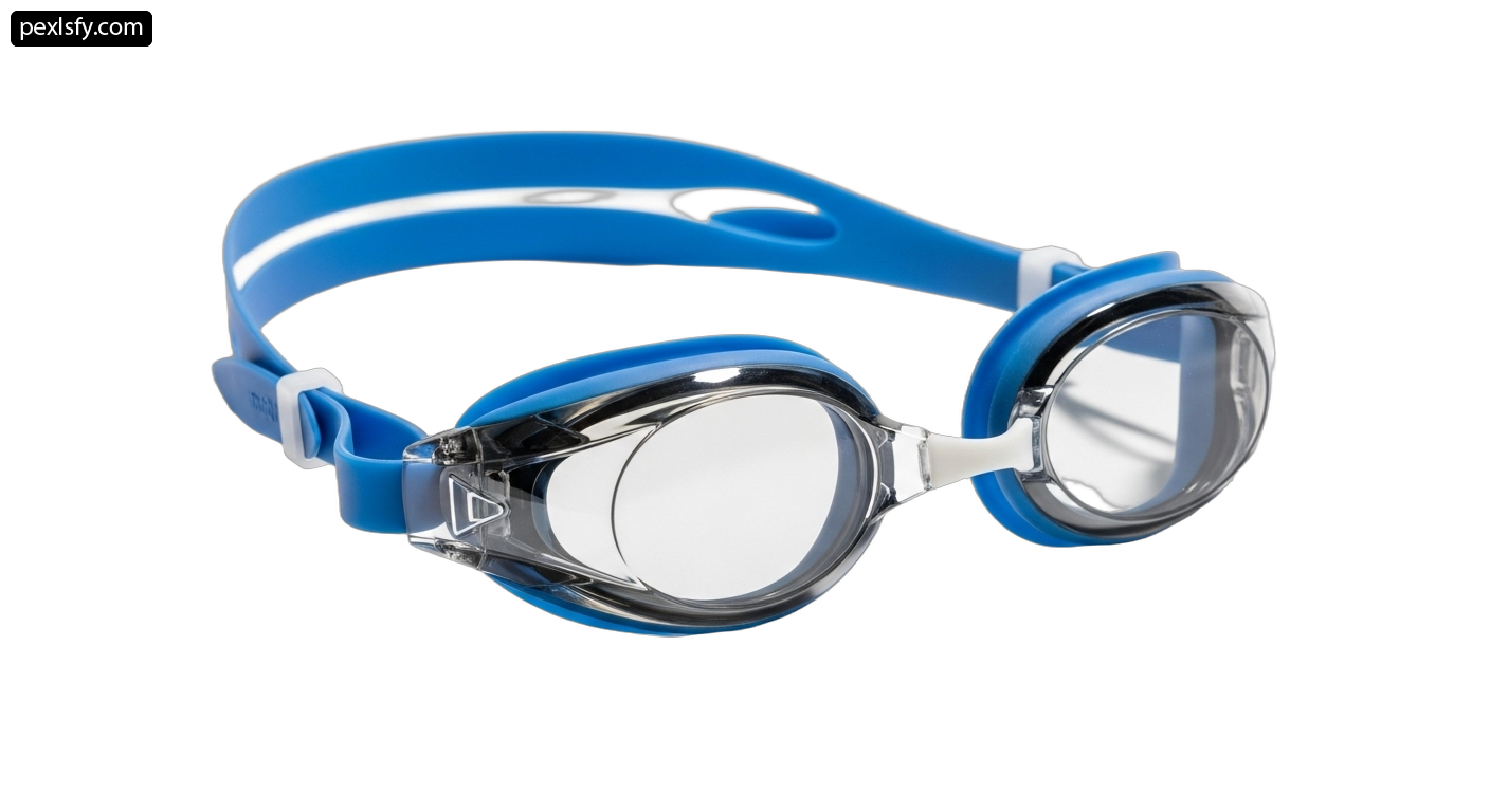 Pair of swimming goggles on a white background png transparent background
