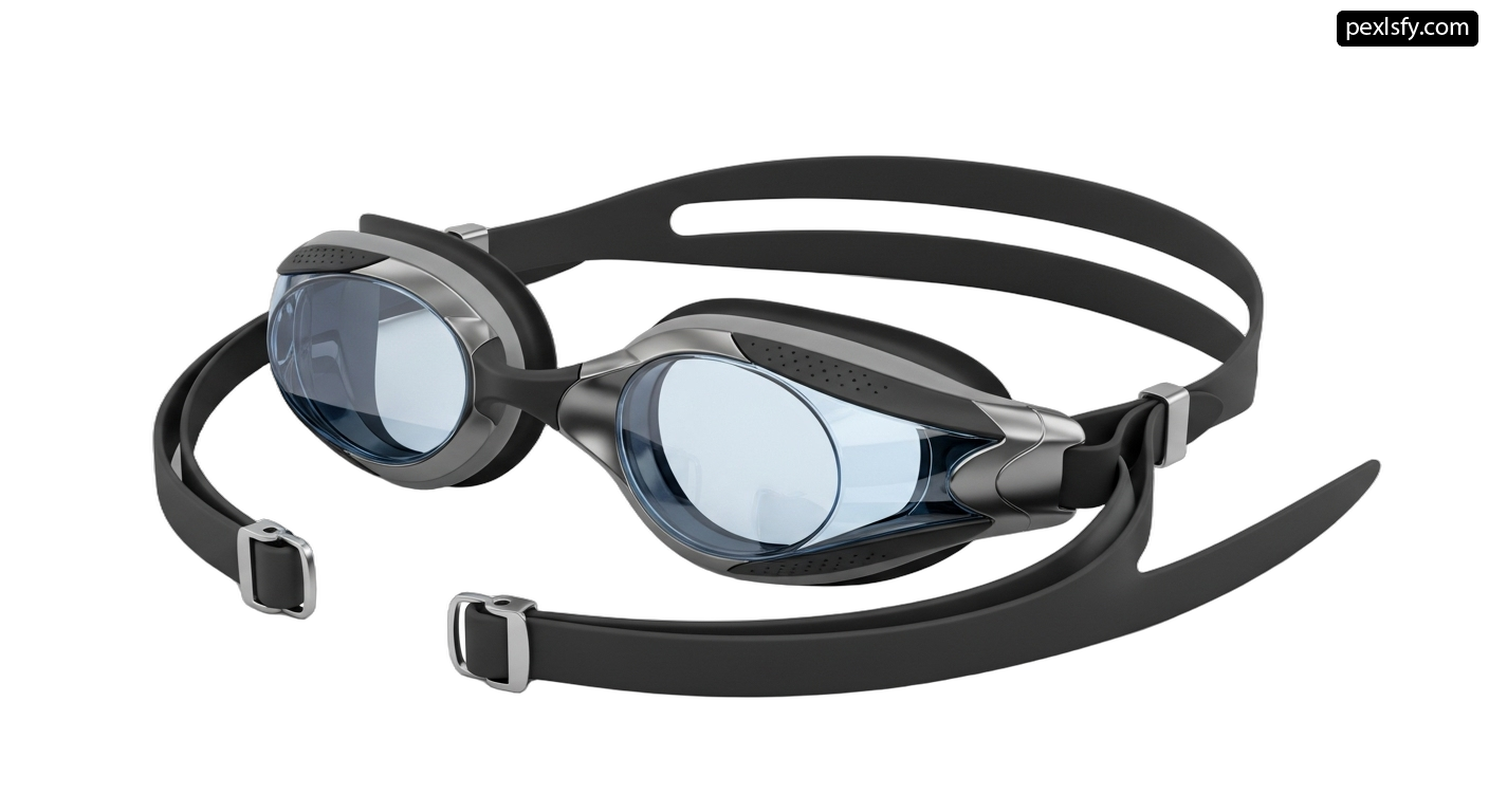 Pair of swimming goggles on a white background png transparent background