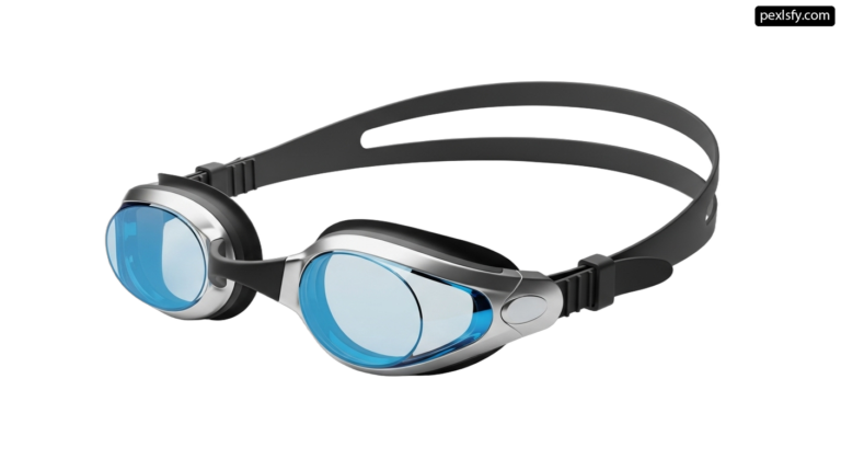 Pair of swimming goggles on a white background png transparent background