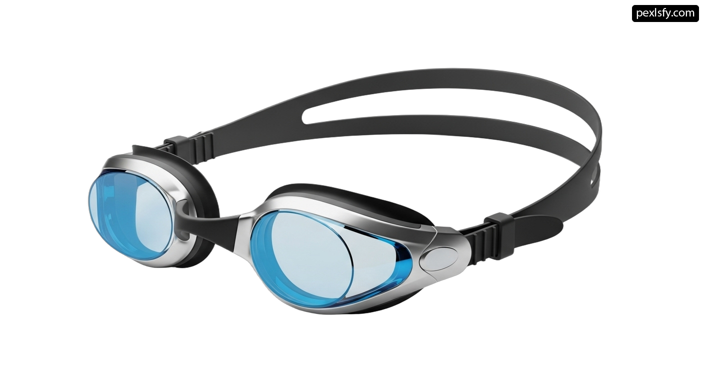 Pair of swimming goggles on a white background png transparent background