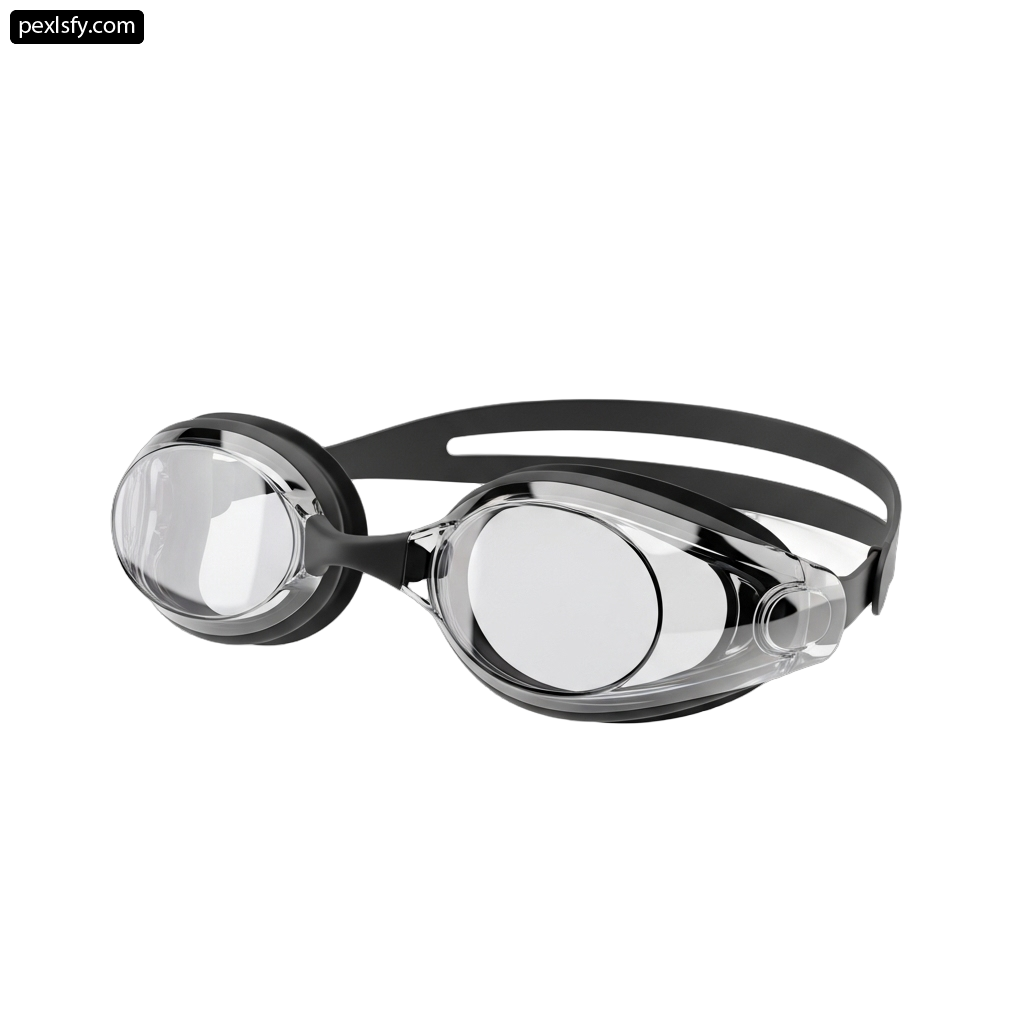 Pair of swimming goggles on a white background png transparent background