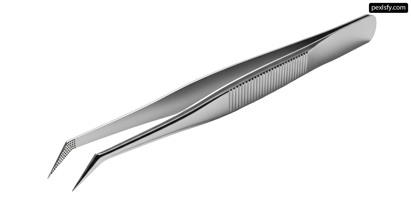 Pair of tweezers on a white background png transparent background