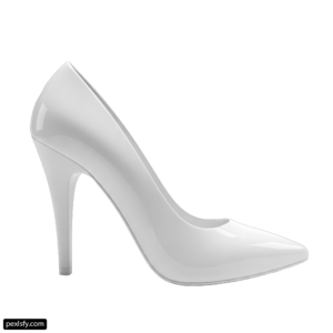 Pair of white high heels on a white background png transparent background