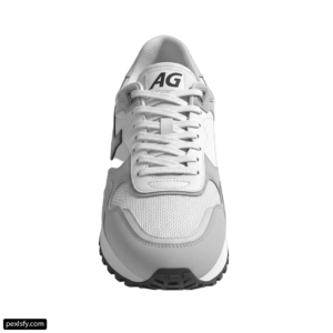 Pair of white sneakers on a white background png transparent background