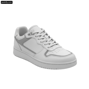Pair of white sneakers on a white background png transparent background
