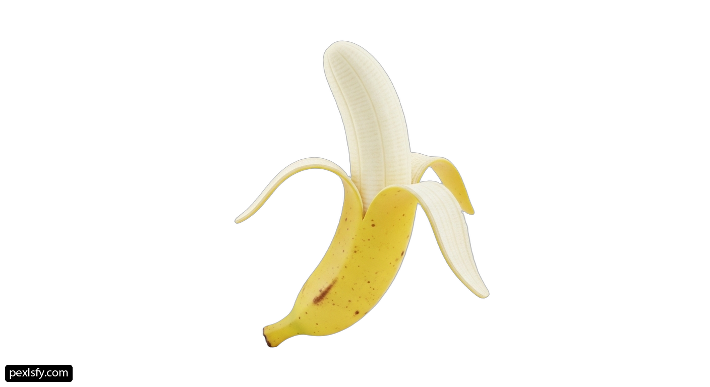 Peeled banana on a white background png transparent background