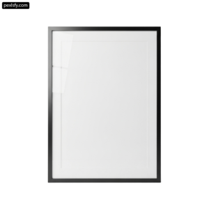 Picture frame with a white background and a black border png transparent background