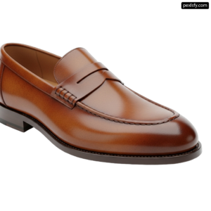 Picture of a brown loafer on a white background png transparent background