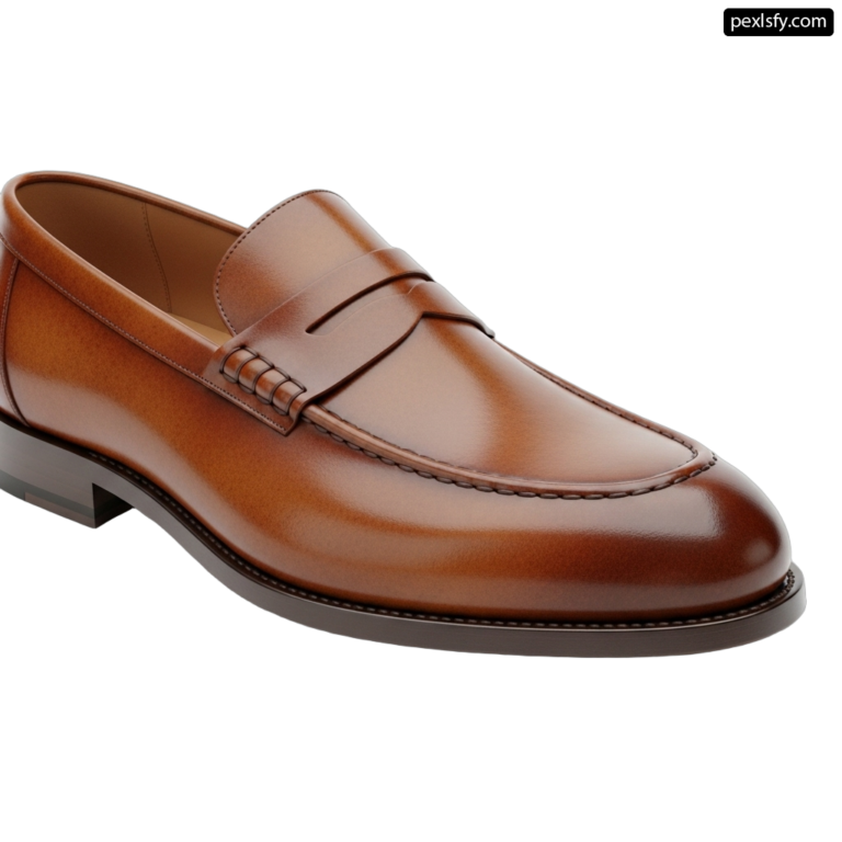 Picture of a brown loafer on a white background png transparent background