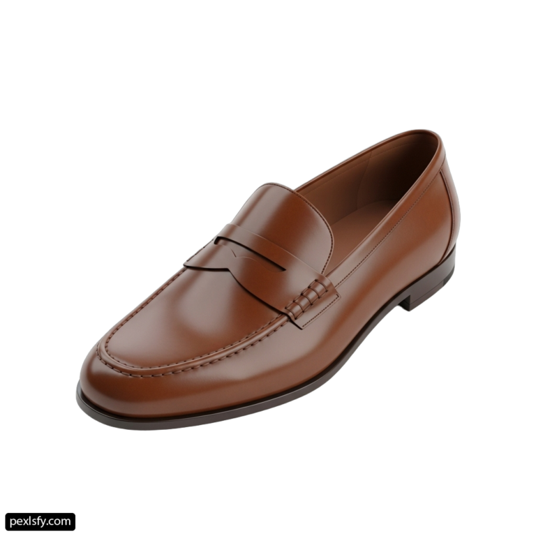 Picture of a brown loafer on a white background png transparent background