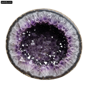 Piece of amethyst geode on a white background png transparent background