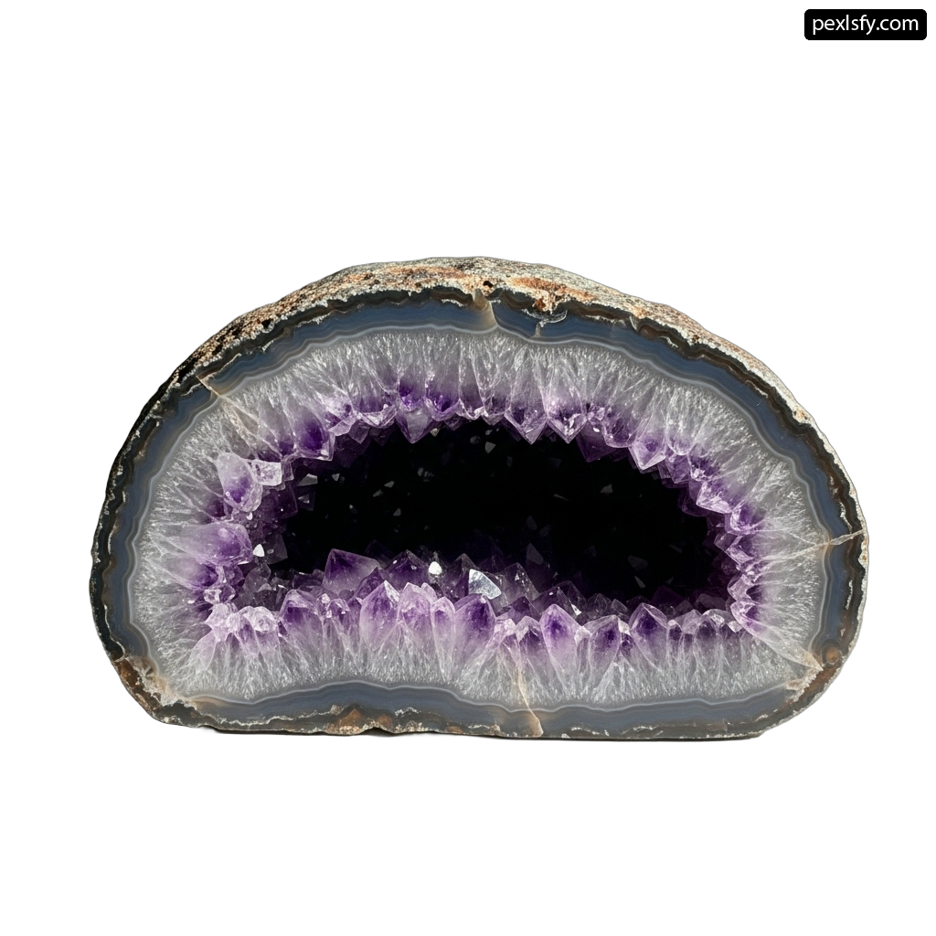 Piece of amethyst on a white background png transparent background