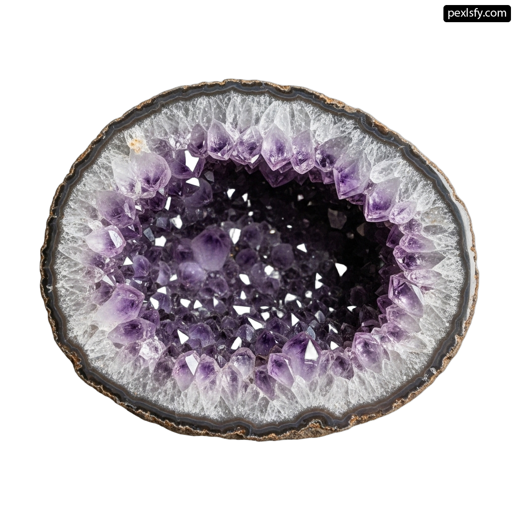 Piece of amethyst on a white background png transparent background