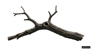 Piece of driftwood on a white background png transparent background