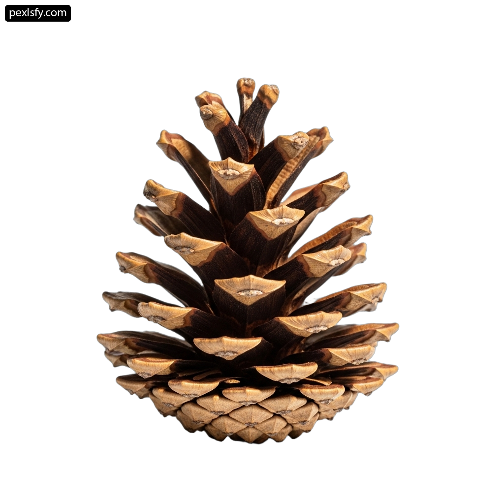 Pine cone on a white background png transparent background
