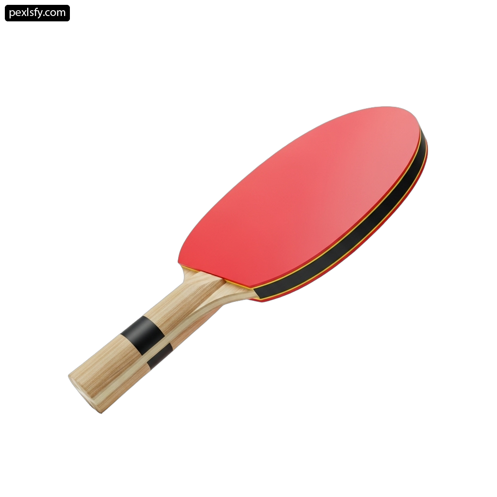 Ping pong paddle on a white background png transparent background