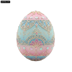 Pink and blue easter egg on a white background png transparent background