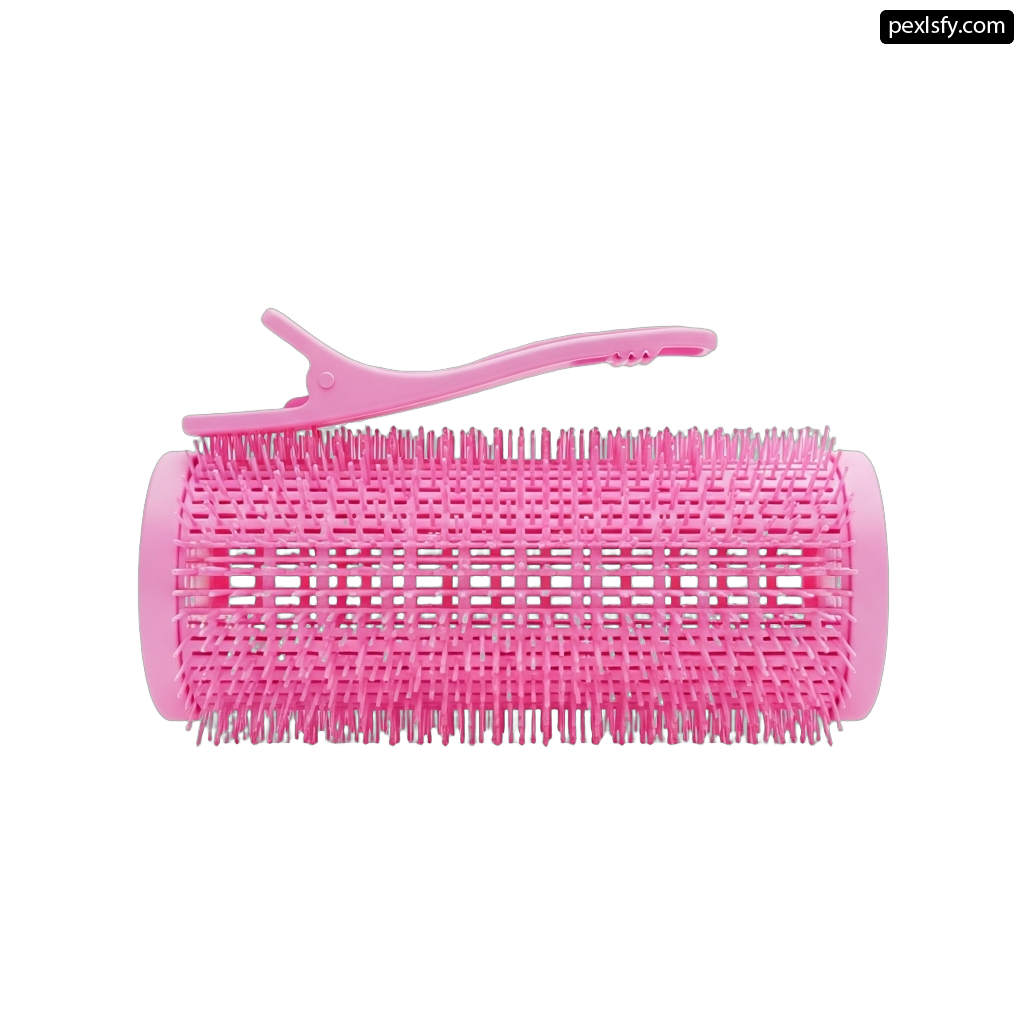 Pink brush with a pink handle on a white background png transparent background