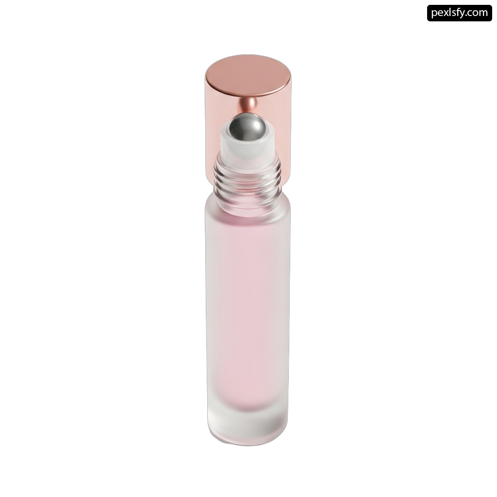 Pink glass bottle with a metal cap png transparent background