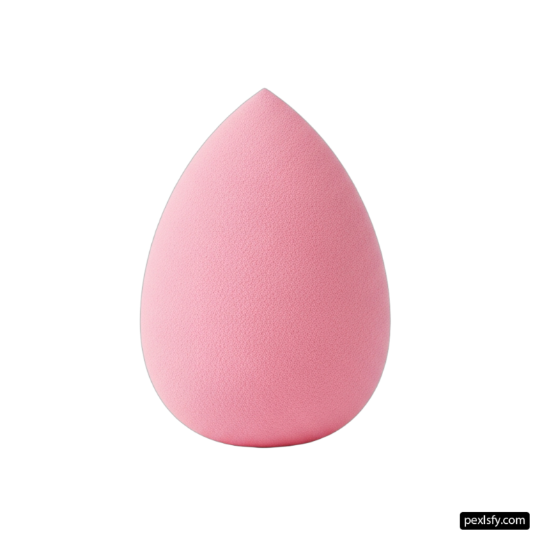 Pink makeup sponge on a white background png transparent background