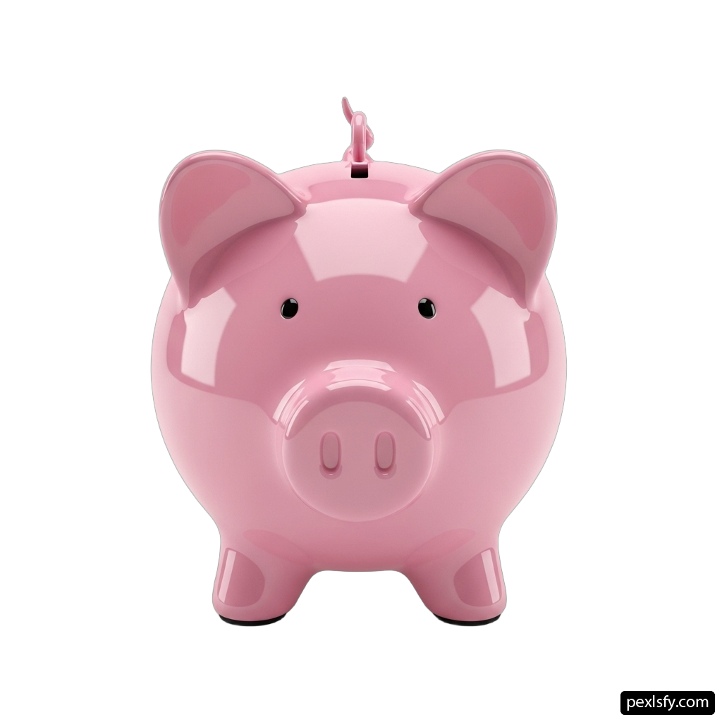 Pink piggy bank on a white background png transparent background